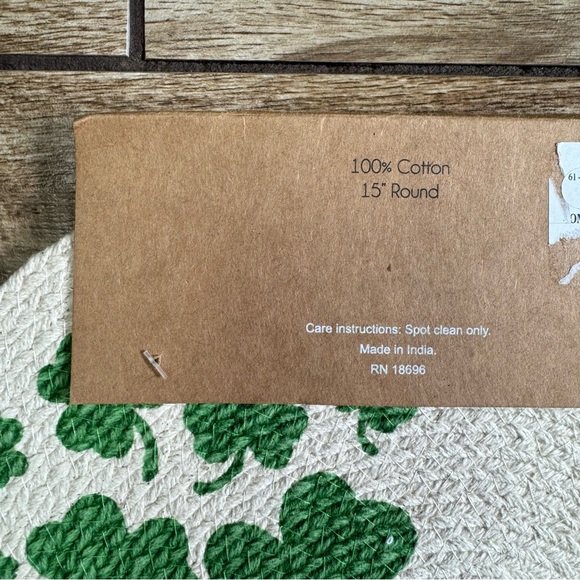 SoHo Living St. Patrick's Day Placemats set of 2 Farmhouse Green Table Decor - Picture 8 of 9